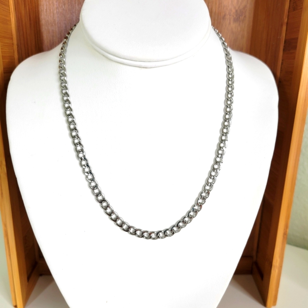 Stainless 6mm Polished Finish Miami Cuban Chain Necklace 23.5" - Picture 3 of 3